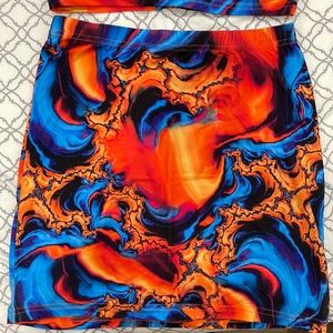 Cute orange and blue two piece